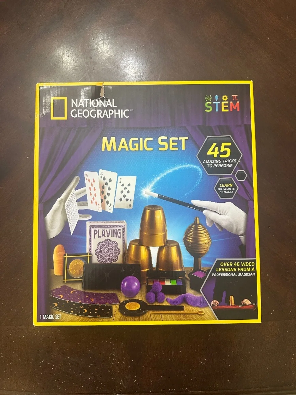 NATIONAL GEOGRAPHIC - MAGIC SET - 45 TRICKS - BLUE MARBLE STEM TOY - NEW IN BOX!